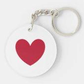赤いハートオン白 キーホルダー (裏面)