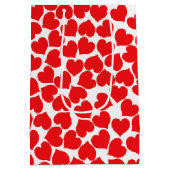 赤いハートオン白 ミディアムペーパーバッグ (裏面)