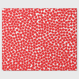 赤いハートオン白 ラッピングペーパー