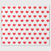 赤いハートオン白 ラッピングペーパー (フラット)