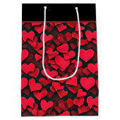 赤いハートオン黒バレンタイン中抱き枕 ミディアムペーパーバッグ (裏面)