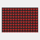 赤いハートオン黒 ラッピングペーパーシート (正面2)