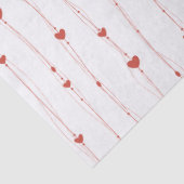 赤いハートオンRibbonsシームレスパターンバレンタイン 薄葉紙 (詳細)