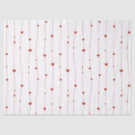 赤いハートオンRibbonsシームレスパターンバレンタイン 薄葉紙