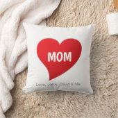 赤いハートカスタムの母さん白文字かわいい クッション (ブランケット)