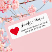 赤いハートカスタムエレガントなウェディングバレンタインデー ラベル