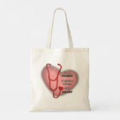 赤いハートカスタムナース トートバッグ (裏面)
