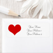 赤いハートカスタム住所 シール (インサイチュ)