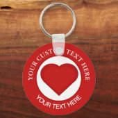 赤いハートカスタム文字 キーホルダー (正面)