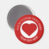 赤いハートカスタム文字 マグネット (正面/裏面)