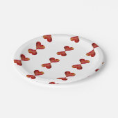 赤いハートカスタム紙プレート7インチ ペーパープレート (アングル)