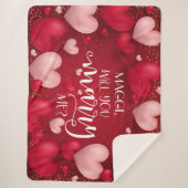 赤いハートカスタム結婚提案 シェルパブランケット (正面)