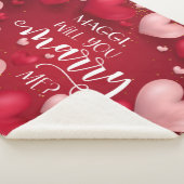 赤いハートカスタム結婚提案 シェルパブランケット (3/4)