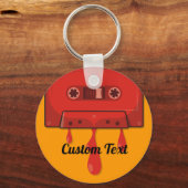 赤いハートカセットキーチェーン キーホルダー (正面)