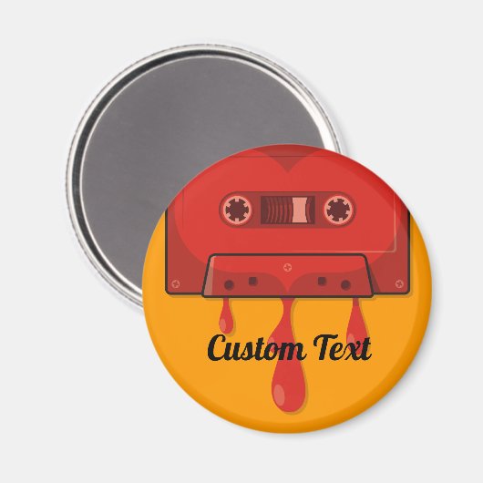 赤いハートカセット磁石 マグネット (正面/裏面)