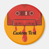 赤いハートカセット磁石 マグネット (正面)