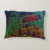 赤いハートカラフルモザイク アクセントクッション (裏面)