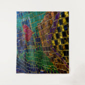 赤いハートカラフルモザイク タペストリー (正面)