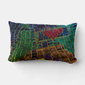 赤いハートカラフルモザイク ランバークッション (裏面)