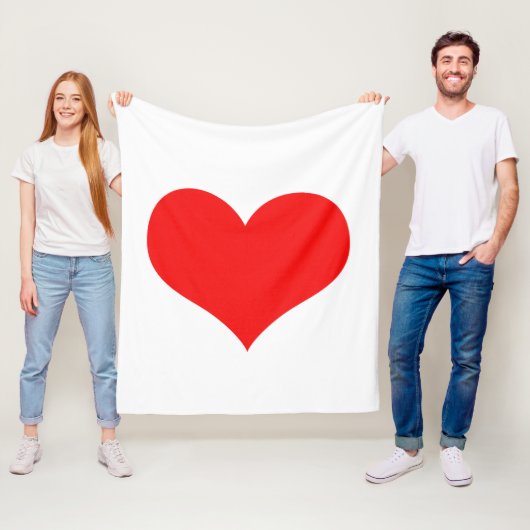 赤いハートカワイトバレンタインデー白カスタム フリースブランケット (インサイチュ)