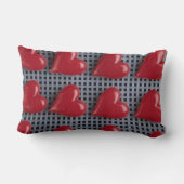 赤いハートキャンディパターン ランバークッション (裏面)