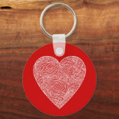 赤いハートキーチェーン キーホルダー (正面)