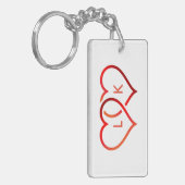 赤いハートキーチェーン キーホルダー (正面左)