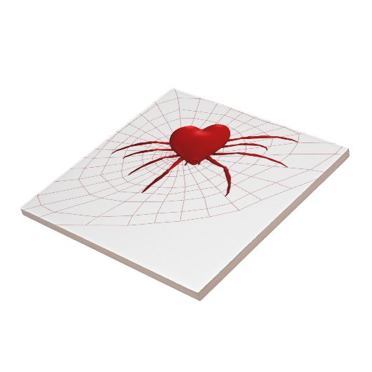 赤いハートクモ タイル (側面)