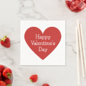 赤いハートクラシックバレンタインメッセージ スタンダードカクテルナプキン (インサイチュ)