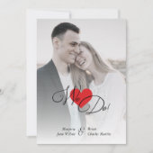 赤いハートクラシックロマンチック二つの結婚写真 (正面)