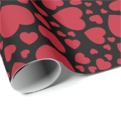 赤いハートクラスタパターン ラッピングペーパー (ロールコーナー)