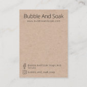 赤いハートクラフト石鹸サンプル表示カード 名刺 (裏面)