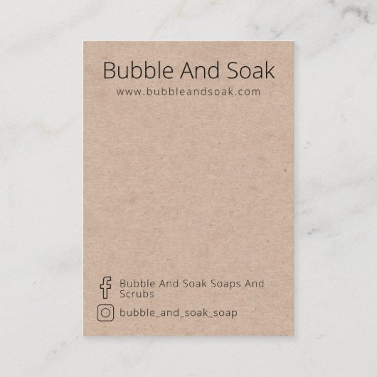 赤いハートクラフト石鹸サンプル表示カード 名刺 (裏面)