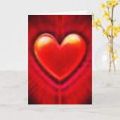 赤いハートクリスマスカードと愛。 カード (黄色い花)