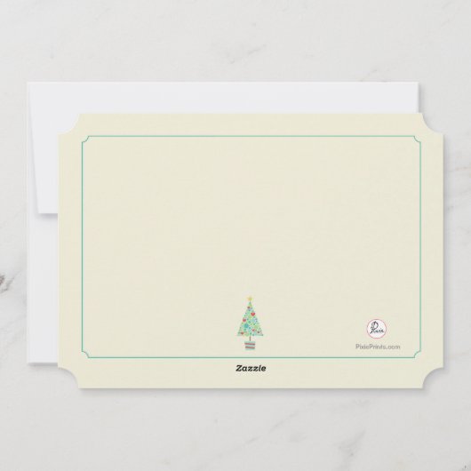 赤いハートクリスマスホリデーカード シーズンカード (裏面)