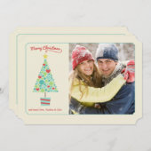 赤いハートクリスマスホリデーカード シーズンカード (正面/裏面)