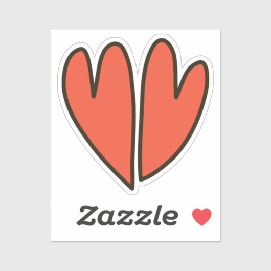 赤いハートクリップアートカスタムカットビニールシール シール (シート)