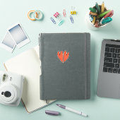 赤いハートクリップアートカスタムカットビニールシール シール (iPadカバー)