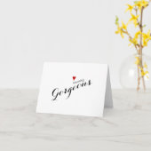 赤いハートグッドモーニングゴージャス結婚ズ カード (黄色い花)