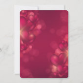 赤いハートグラスバレンタインデーナイトパーティー 招待状 (裏面)