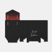 赤いハートグリッタースパークルSweet sixteen誕生日 フェイバーボックス (折り畳みなし)