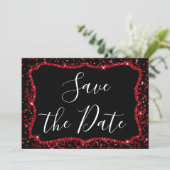 赤いハートグリッタースパークルSweet sixteen誕生日 招待状 (スタンド正面)