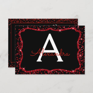 赤いハートグリッタースパークルSweet sixteen誕生日 招待状