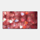 赤いハートグリッター デスクマット (正面)