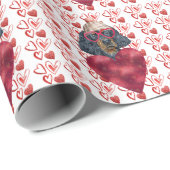 赤いハートゴードンセッタードッグラバーバレンタイン ラッピングペーパー (ロールコーナー)