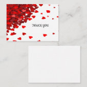 赤いハートサンキューカード ノートカード (正面/裏面)