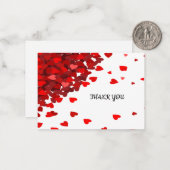 赤いハートサンキューカード ノートカード (正面/裏面インサイチュ)