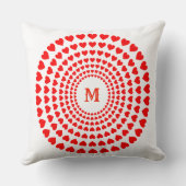 赤いハートサークルマンダラオンホワイト クッション (裏面)