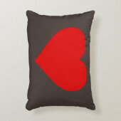 赤いハートシェイプラブクラシックシンプルミニマリズム アクセントクッション (正面(垂直))