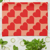 赤いハートシェイプラブクラシックシンプルミニマリズム キッチンタオル (折り畳み)